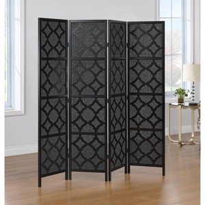 Roundhill Furniture Virelle 4-Panel Room Divider, Decorative Folding Freestanding Privacy Screen - 1 of 4