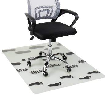 Mind Reader Office Chair Mat with Going Places Footprint Art Clear