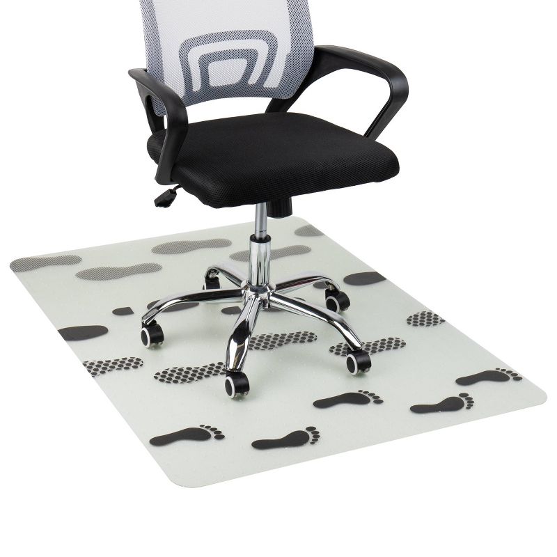 Mind Reader Office Chair Mat with Going Places Footprint Art Clear, 1 of 6