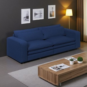 93" Teddy 3-Seater Sofa with Pull-Out, Chaise Lounge & 2 Lumbar Pillows - 1 of 4