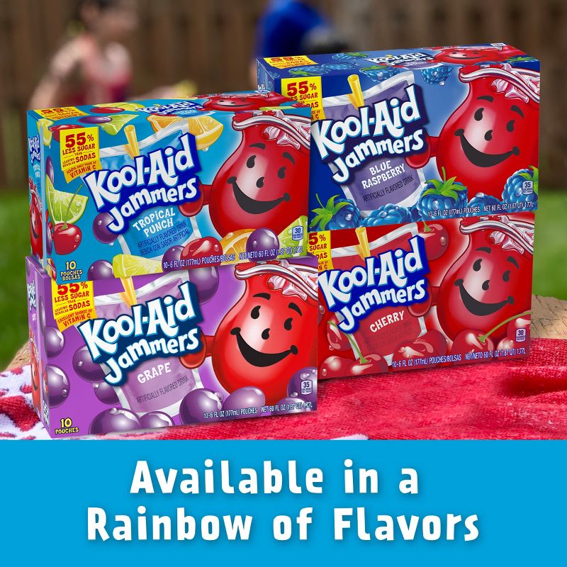 Kool-Aid Jammers Tropical Punch Juice Drinks - 10pk/6 fl oz Pouches, 6 of 18