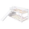 Kids Bunk Bed Twin over Twin Wooden Floor Bunk Bed with Slide and Storage Stairway - 4 of 4