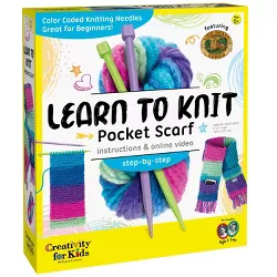 Learn to Knit Pocket Scarf - Creativity for Kids