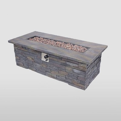 56"x 26" Lowan Concrete Fire Pit Natural Stone - Christopher Knight Home
