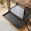 Maliang Wooden Dog Crate Table, 32.8" Dog Kennel with 2 Sliding Doors and Thick Iron Door Frame, Brown - 4 of 4