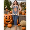 Women's Plus Size Boho Paisley Print Pleated V neck Long Sleeve Casual Tunic Blouse - Agnes Orinda - 3 of 4