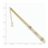 Black Bow Jewelry 14k Two Tone Gold Triple Strand Beaded Anklet, 9 Inch - 2 of 4