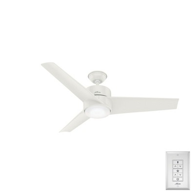 Hunter Fans 54" Havoc Ceiling Fan Fresh White Finish - Modern Design, Wet Rated, Integrated LED, 3 Blades, Optimal Cooling Performance