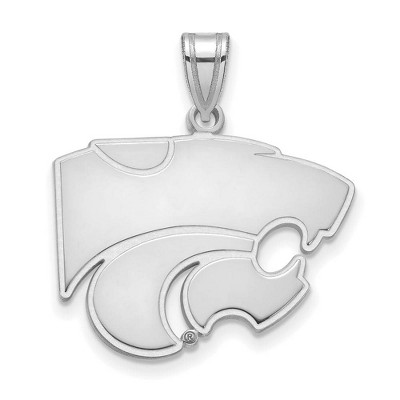 Black Bow Jewelry 14k White Gold Kansas State Wildcats NCAA Large Pendant