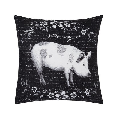 C&F Home 18" x 18" Rustic Farm Pig Indoor/Outdoor Pillow