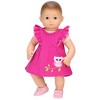 Sophia’s Embroidered Corduroy Jumper and Striped Long-Sleeve Tee for 15” Baby Dolls, Hot Pink/Blue - 3 of 4