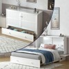 Mjkone Queen Murphy Bed Cabinet with Built-in Charging Station, Drawers, Folding Mattress for Bedroom Guest Room - 3 of 4