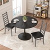XINGHANZHENXUAN Set of 2 Modern Armless Metal Dining Chairs, PU Leather Upholstered High-Back Chairs for Kitchen & Living Room - 3 of 4