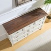 Dexmalle 54" Farmhouse 7-Drawer Dresser for Bedroom,Walnut&White - 3 of 4