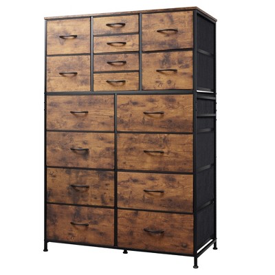 GALAXHERO 16-Drawer Tall Fabric Dresser Storage Tower with Steel Frame, Chest of Drawers Organizer Unit