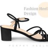 Perphy Women's Strappy Strap Open Toe Slingback Chunky Heel Sandals - 4 of 4