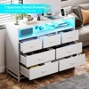 Jojoka Wooden Long Dresser with 7 Drawers, Led Lights and Charging Station, Modern Wide Chest of Drawers with Large Capacity Storage for Living Room - 4 of 4