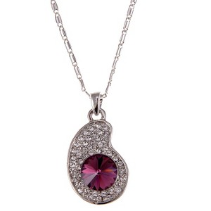 Anna-Kaci Women's Crystal Pendant Necklace, Cute and Sparkling Design with Adjustable Chain for Special Occasions - Rabbit - 1 of 4