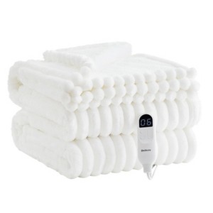 Heated Blanket Electric Throw - Thick Striped Flannel Electric Blanket - 1 of 4