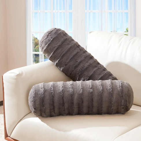 Faux fur oblong online pillow