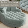 Oversized Chenille Tufted Chaise Lounge Chair with Pillows, 65.5" Modern Deep Seat Sleeper Sofa for Living Room-3irtyhousy - 3 of 4