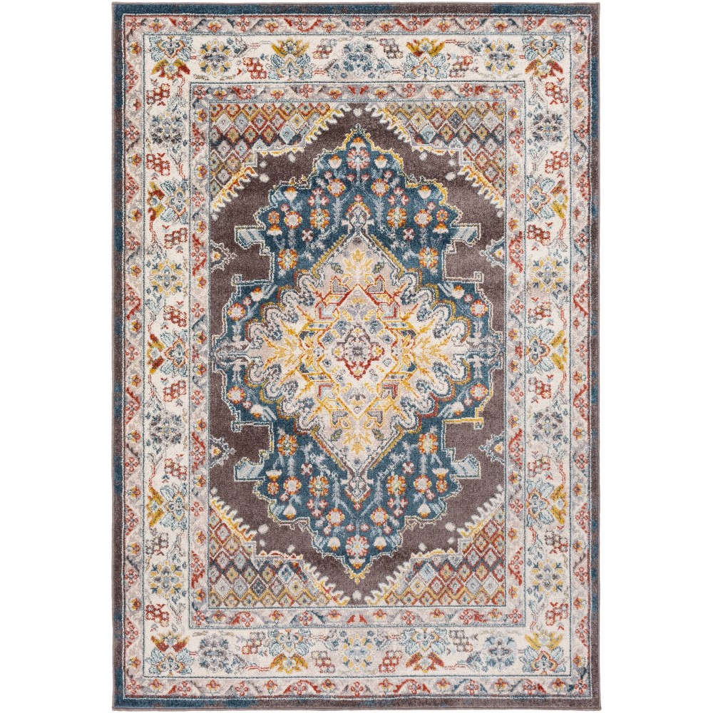 Photos - Area Rug Livabliss 5'3"x7'3" Kashan Traditional Rugs Blue: Stain & Fade-Resistant, Medium Pile, Polypropylene
