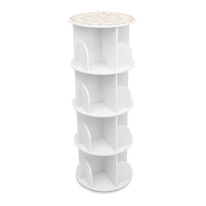 YIYIBYUS 4 Layers Rotating Bookshelf 360 Display White Floor Standing Bookcase - 1 of 4