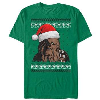 Men's Star Wars Santa Hat Chewbacca T-Shirt