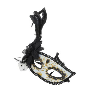 Unique Bargains Feather King Half Face Party Mask 1 Pc - 1 of 4