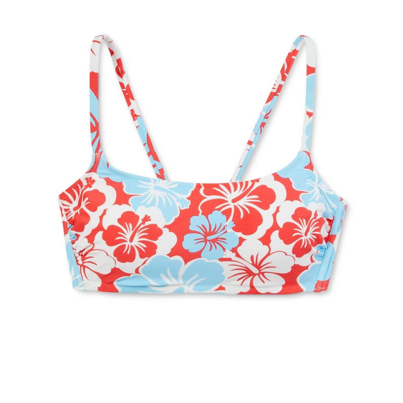 Women's Hibiscus Print Bralette Bikini Top - Wild Fable™ Red/White/Blue, 5 of 7