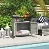 Aghana Digitals Espresso Outdoor Pool Valet: Weather-Resistant PE Rattan & Steel Storage Cabinet - 4 of 4