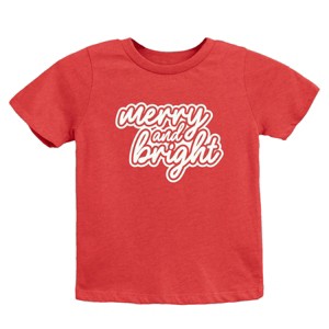 Merry & Bright Outline Puff  - Youth Short Sleeve Graphic T-Shirt - 1 of 4