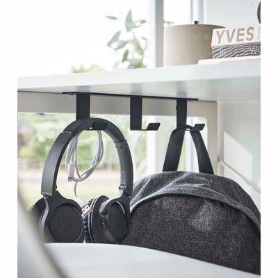 White Steel Under-Desk Storage Hooks