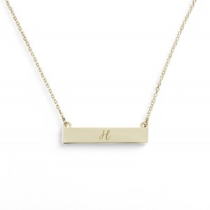 Personalization Mall Initials Personalized Nameplate Necklace, Gold - 1 of 2