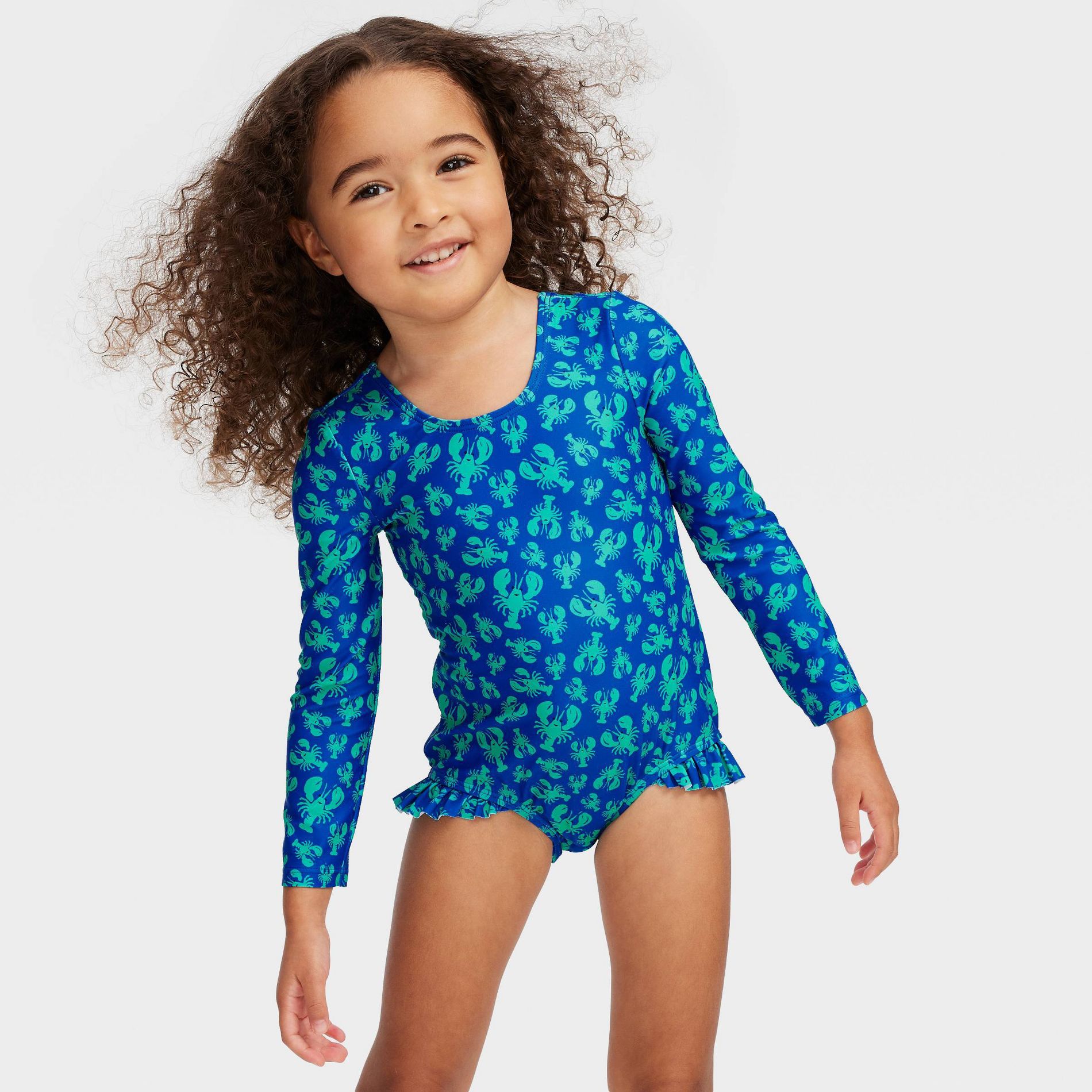 Toddler Lobsters Long Sleeve One Piece Rash Guard Cobalt Blue - Roller Rabbit x Target