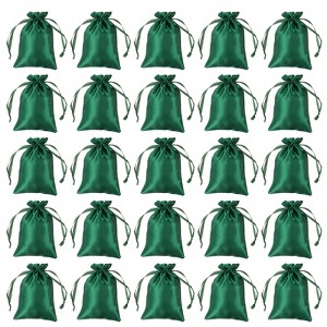 Unique Bargains Mini Smooth Soft Wedding Christmas Satin Favor Bags with Drawstring 50 Pcs - 1 of 4