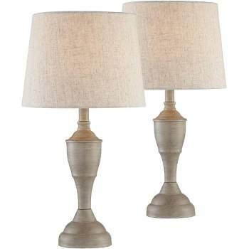 Regency Hill Shabby Chic Table Lamps 28 Tall Set Of 2 Antique White Washed  Petite Artichoke Font Beige Fabric Bell Shade For Living Room : Target