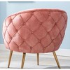 CAVINAS Velvet Accent Chair with Curved Button-Tufted Back and Metal Legs,Cozy Upholstered Living Room Chairs,Reading Chairs for Living Room - 4 of 4