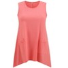 GRACE & GRANDEUR Women's Plus Size Scoop Neck Sleeveless Asymmetrical Hem with Pockets Tank Tops - 4 of 4