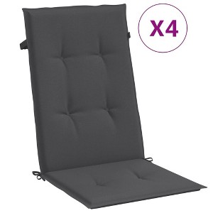 vidaXL Highback Chair Cushions 4 pcs Melange Anthracite Fabric - 47.2"x19.7"x1.6" - Outdoor/Indoor Use, UV Resistant, Foam Fiber Filled Seat Pads - 1 of 4