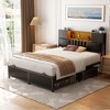 Aheaplus Bed Frame with LED Light and Charging Station - 2 of 4