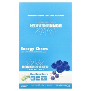 Bonk Breaker Energy Chews, Blue Razz Berry, 10 Packets, 1.41 oz ( 40 g) Each - 1 of 3