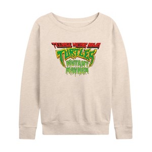Women's - Teenage Mutant Ninja Turtles - Movie Logo Lightweight French Terry Wide Neck Long Sleeve Shirt - 1 of 4