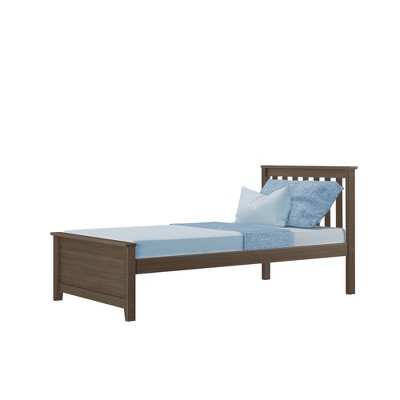 Clay Twin Pine Platform Bed with Slatted Headboard