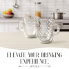 Elle Decor Set of 2 Insulated Coffee Mug, 13-Oz Double Wall Diamond Design Glasses, Glass Coffee Mug for Lattes, Americano, Espresso, Clear - 2 of 4