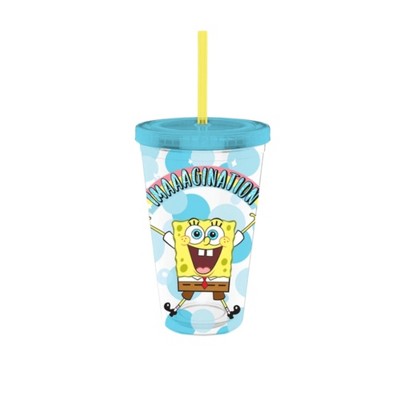 Silver Buffalo SpongeBob - Imagination 16oz Plastic Cold Cup
