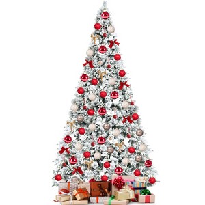 Tangkula Artificial Snow Flocked Christmas Tree, 8FT Hinged Christmas Tree W/ 1239 Branch Tips - 1 of 4