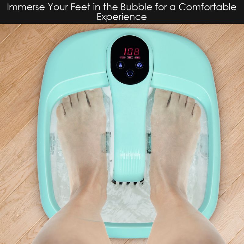 Costway Portable Electric Foot Spa Bath Automatic Roller Heating Motorized Massager PinkBlueGreen, 4 of 11