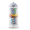 TableCraft Glass Straw Dispenser - Chrome Plated Top - image 2 of 3