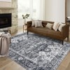 Washable Vintage Printed Rug Non Slip Low Pile Rug Soft Throw Floor Cover Foldable Indoor Carpet for Living Room Bedroom Playroom Nursery - 3 of 4